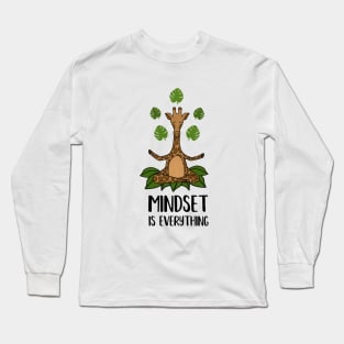 Giraffe Yoga, Mindset Motivational Quote Long Sleeve T-Shirt